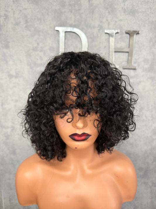 10” pixie curl fringe wig